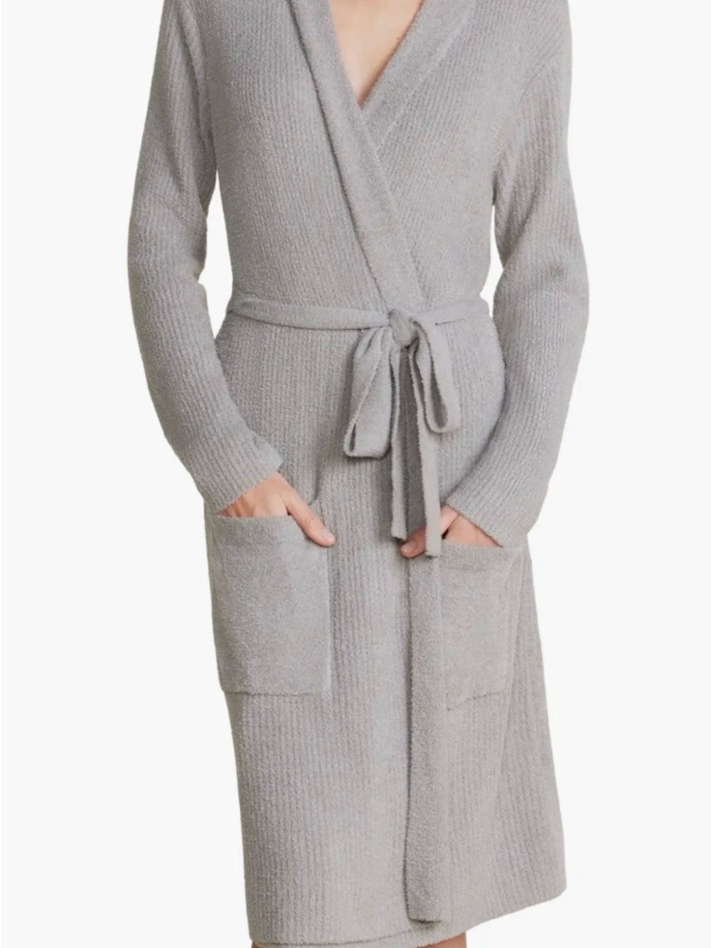 Barefoot Dreams CozyChic™ Lite® Ribbed Robe Gray S/M